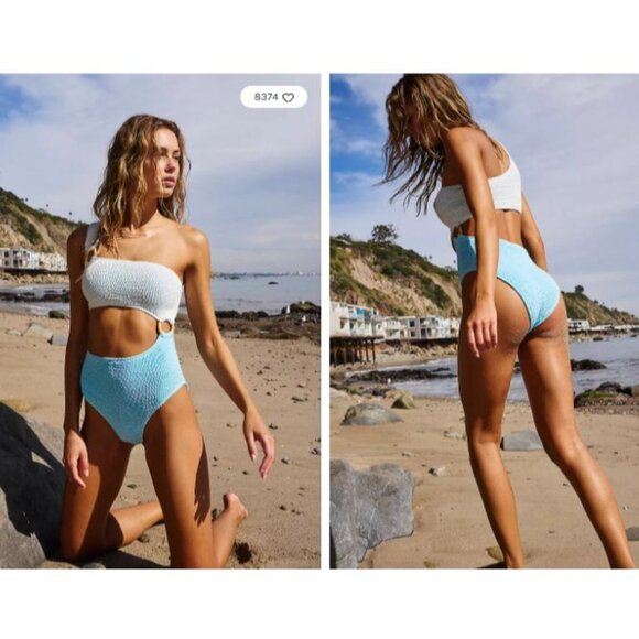 Free People x Cleonie Shell Maillot One Piece Swimsuit Womens Beach Luxury - Picture 6 of 6